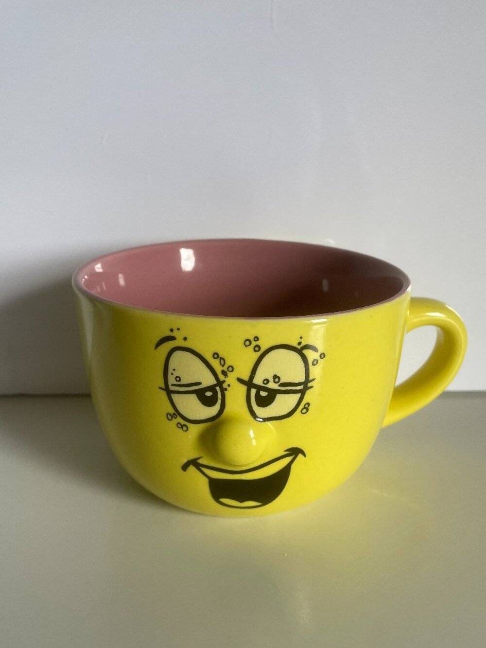 Funny Face Sleepy Wake-Up Face Mug VTG Livingware 1980s